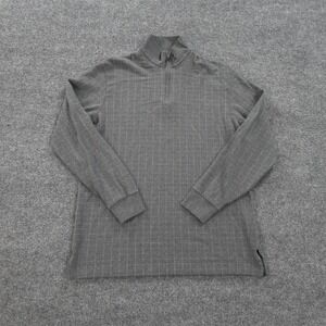 Polo Golf Ralph Lauren Sweater Mens Medium Gray Quarter Zip Pima Alpaca Pullover